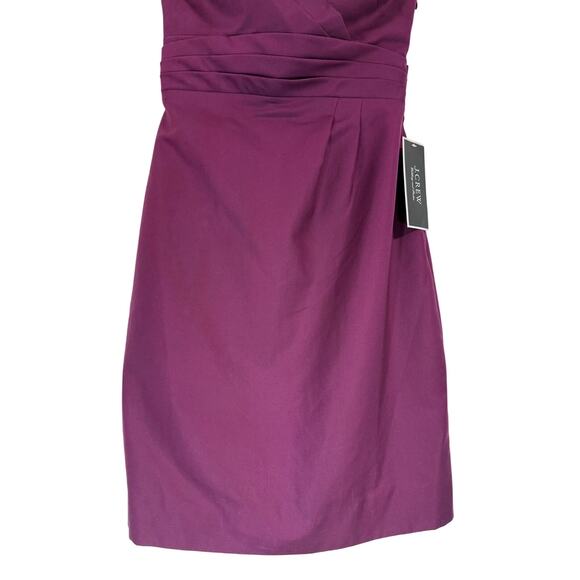 NWT J.Crew Strapless Purple Sheath Mini Dress Sz 6 Cotton Sweetheart Neckline - Picture 4 of 6